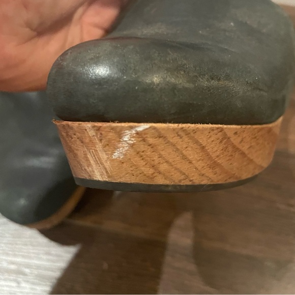 Free People Cedar Clog Ankle Strap in Black Suede Bohemian Wood Clog 36/6 - Picture 15 of 15